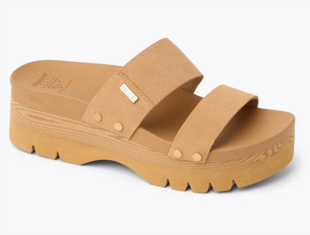 NEW REEF women's vista higher cleo suede sandals in tan